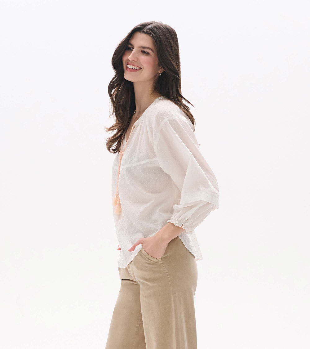 Naomi Blouse - Blush Swiss Dot | Hatley For Women