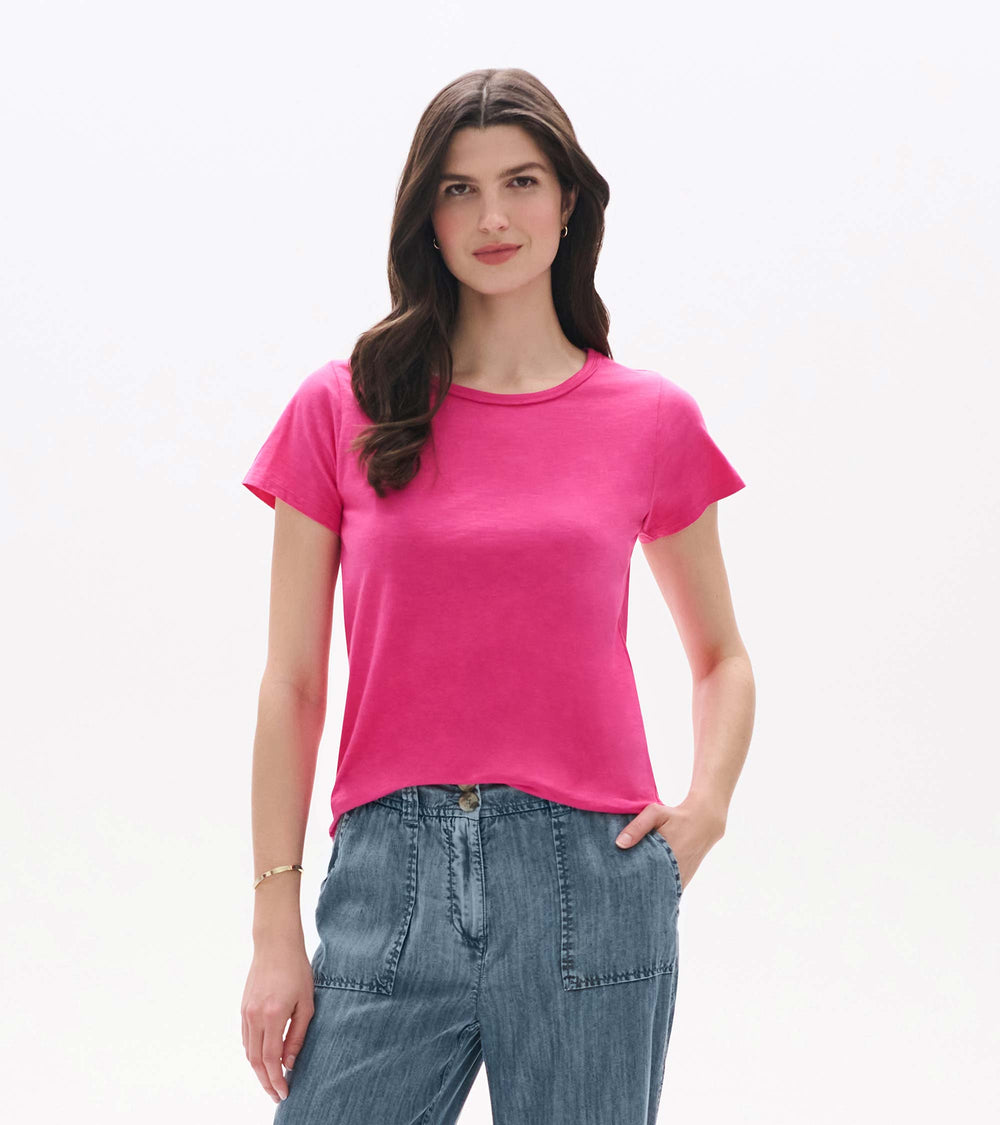 Essential Crew Neck Tee - Carmine Rose | Hatley Sale Women