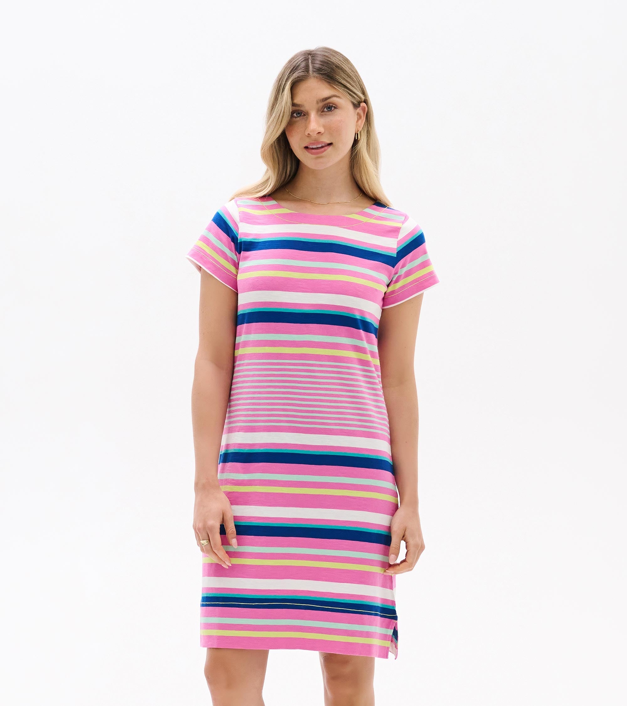 Zip-Back Tee Dress - Cheery Stripes | Hatley Discount Women