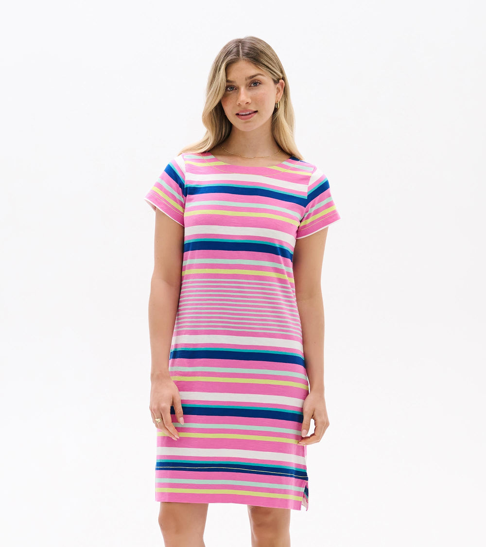 Zip-Back Tee Dress - Cheery Stripes | Hatley Discount Women