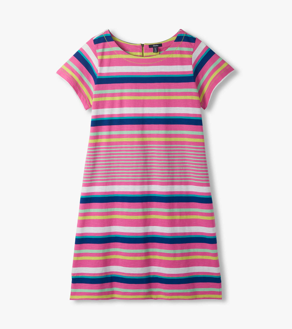 Zip-Back Tee Dress - Cheery Stripes | Hatley Discount Women