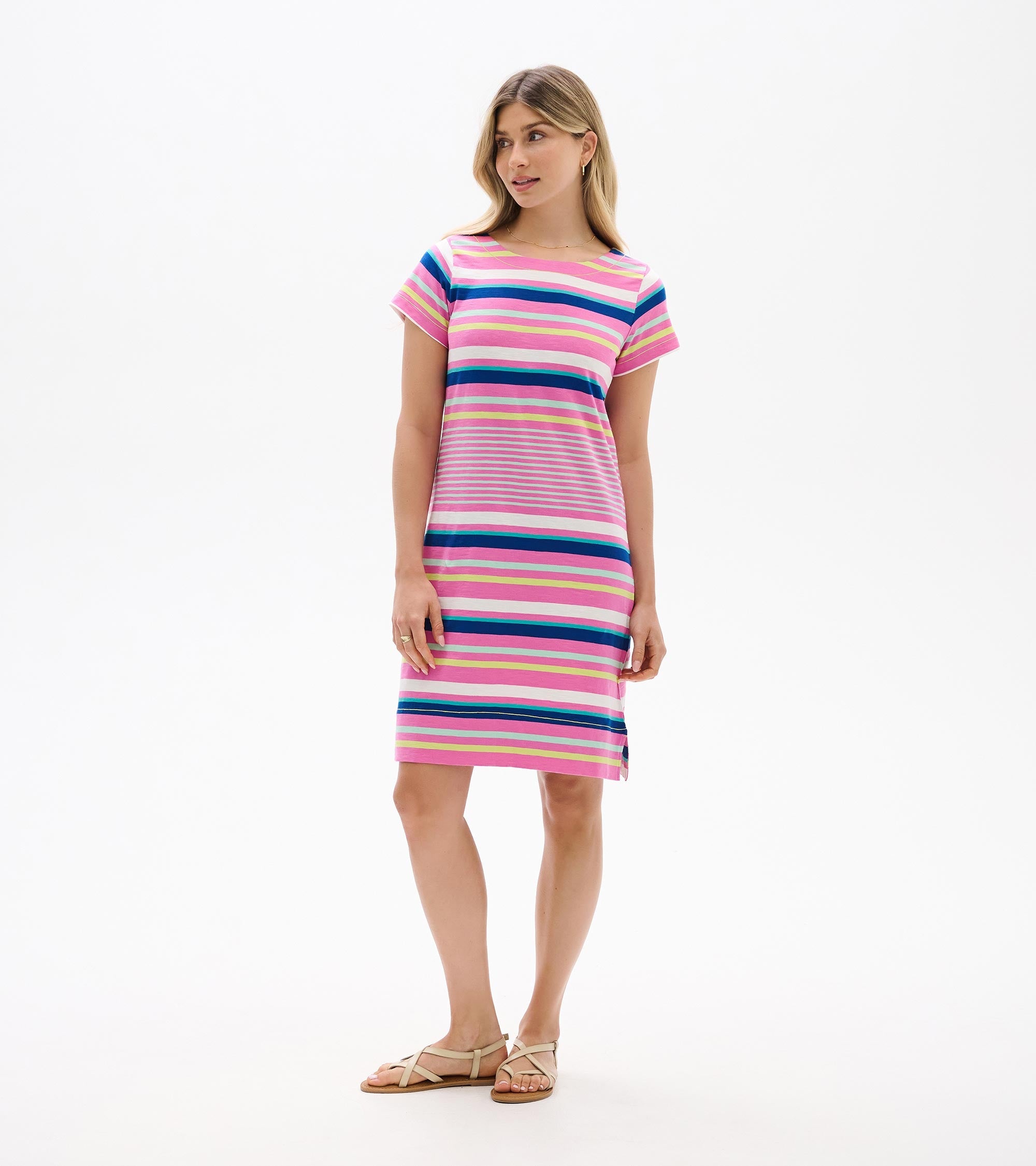 Zip-Back Tee Dress - Cheery Stripes | Hatley Discount Women