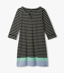 Lily Notch Neck Dress - Caviar Stripes | Hatley