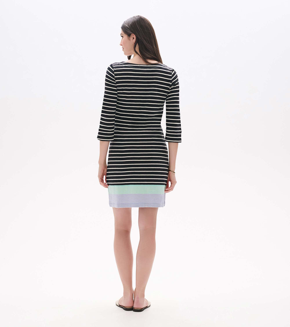 Lily Notch Neck Dress - Caviar Stripes | Hatley