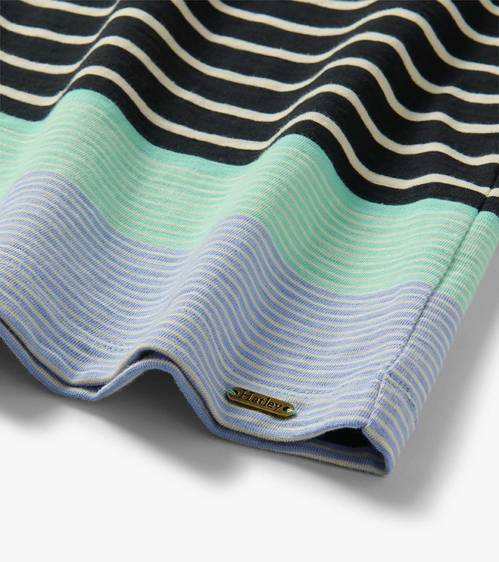 Lily Notch Neck Dress - Caviar Stripes | Hatley