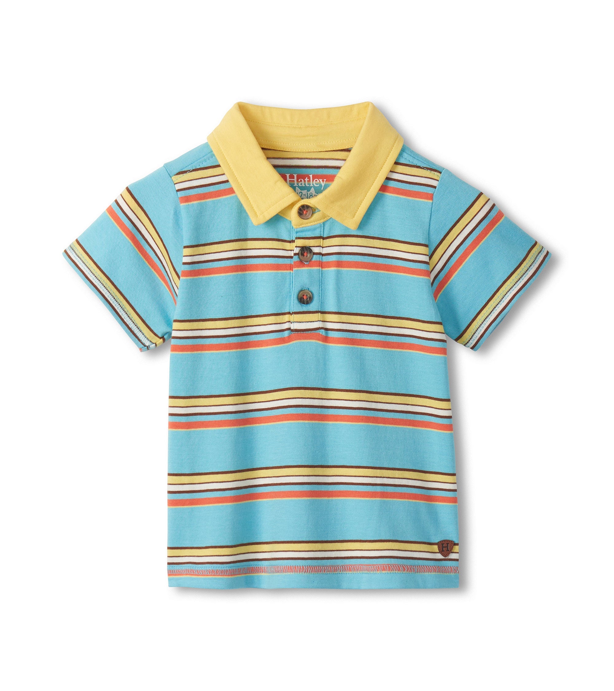 Baby & Toddler Boys Camp Stripe Peached Jersey Polo T-Shirt | Hatley Discount Baby & Toddler