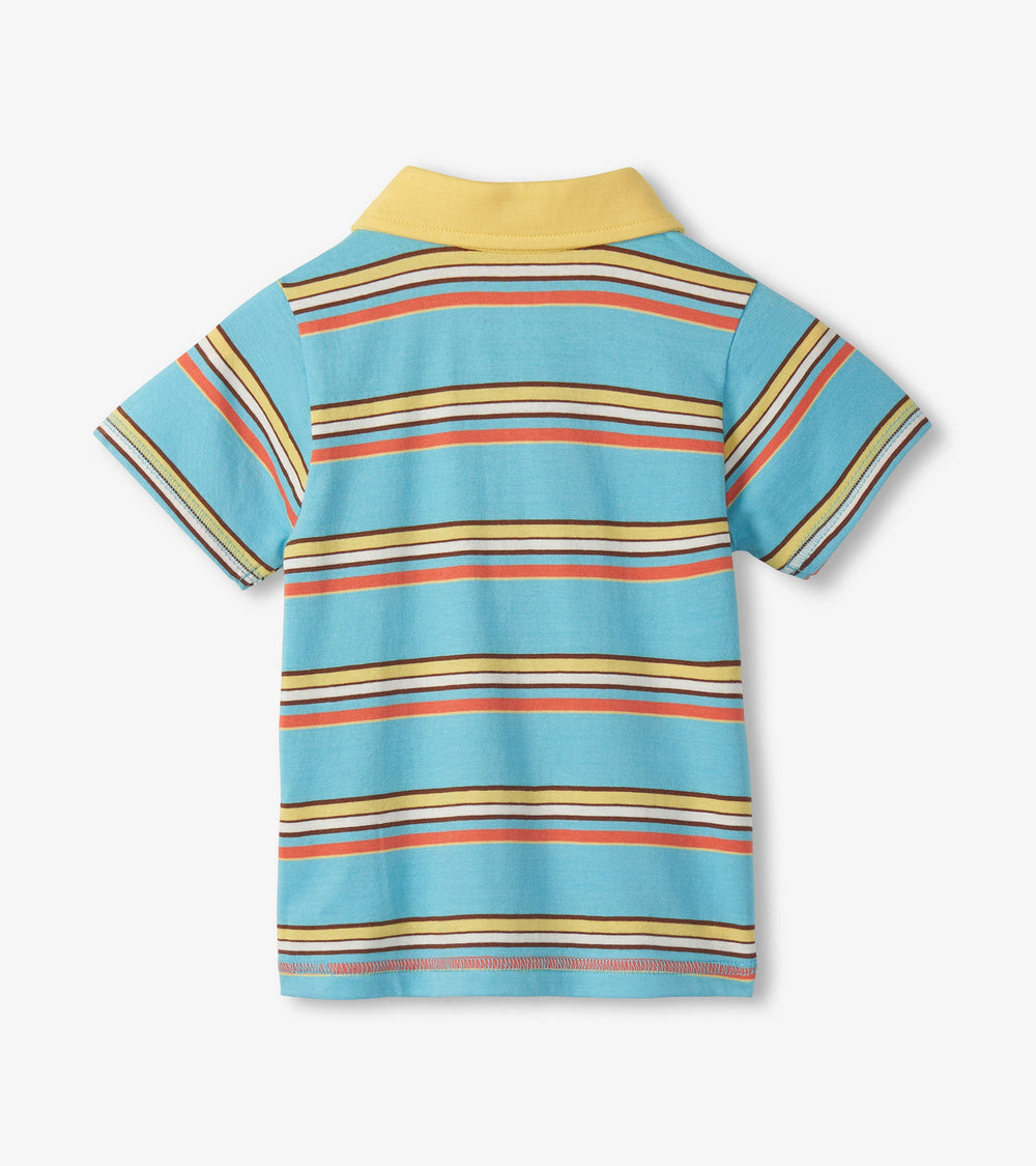 Baby & Toddler Boys Camp Stripe Peached Jersey Polo T-Shirt | Hatley Discount Baby & Toddler