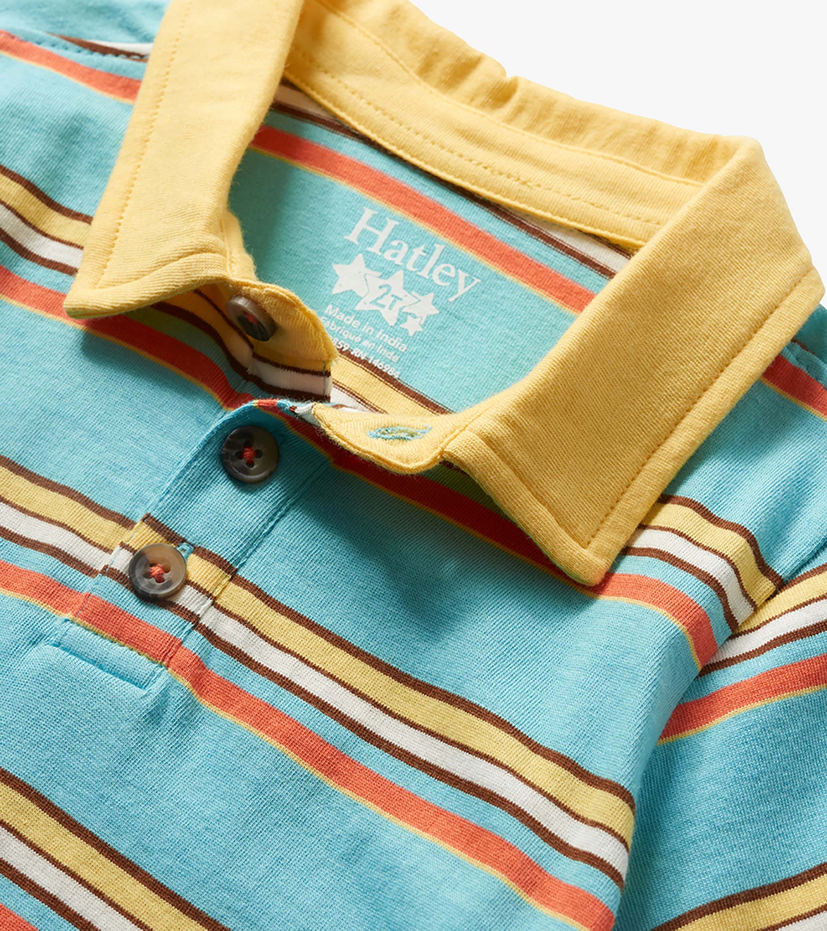 Baby & Toddler Boys Camp Stripe Peached Jersey Polo T-Shirt | Hatley Discount Baby & Toddler