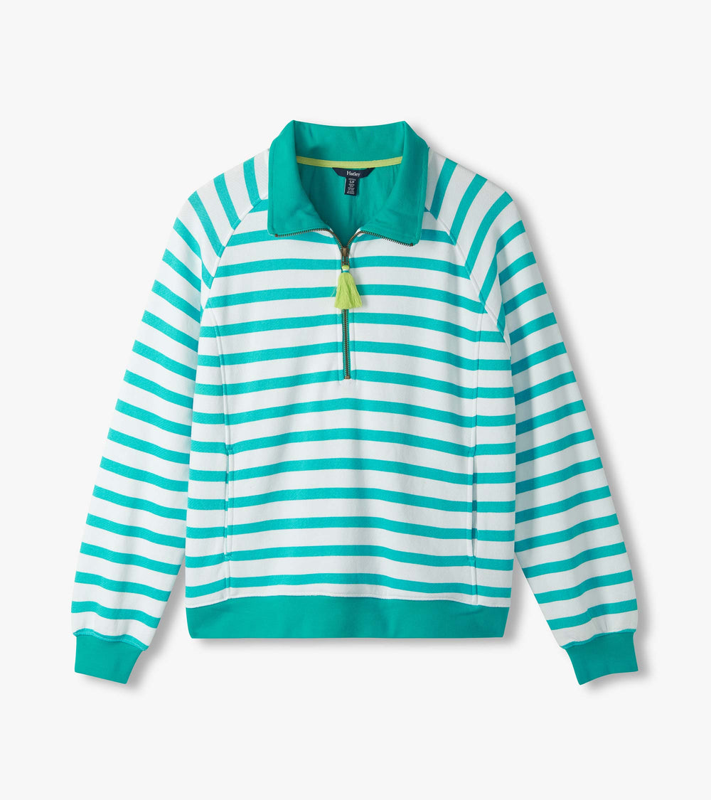 Mock Neck Pullover - Green Ceramic Stripes | Hatley Outlet Women