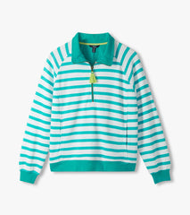 Mock Neck Pullover - Green Ceramic Stripes | Hatley Outlet Women