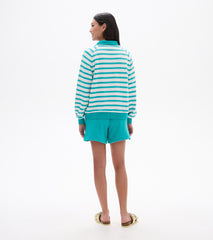 Mock Neck Pullover - Green Ceramic Stripes | Hatley Outlet Women