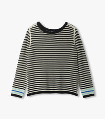 Pointelle Stripe Sweater - Classic Black | Hatley Women