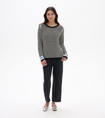 Pointelle Stripe Sweater - Classic Black | Hatley Women