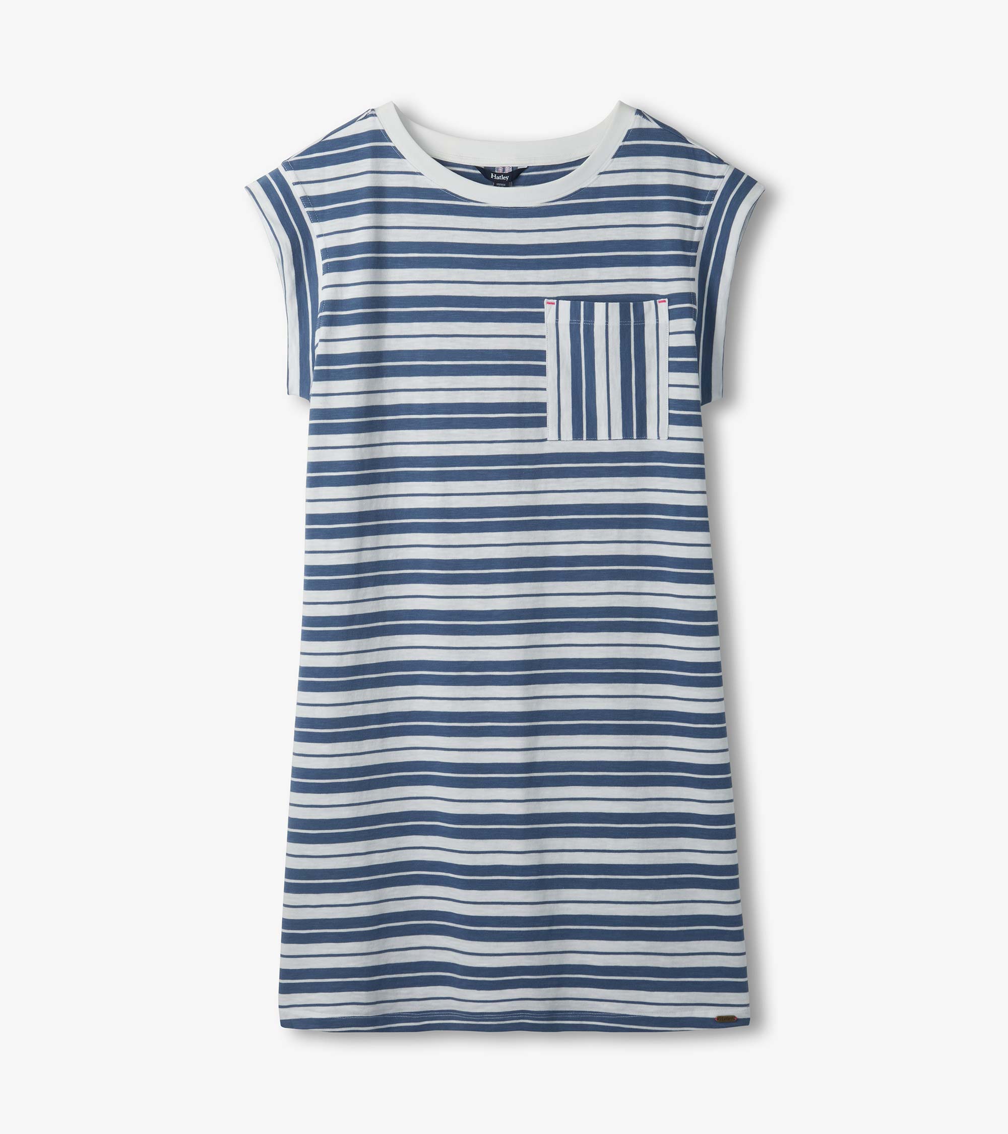 Pocket Tee Dress - Double Blue Horizon | Hatley Women