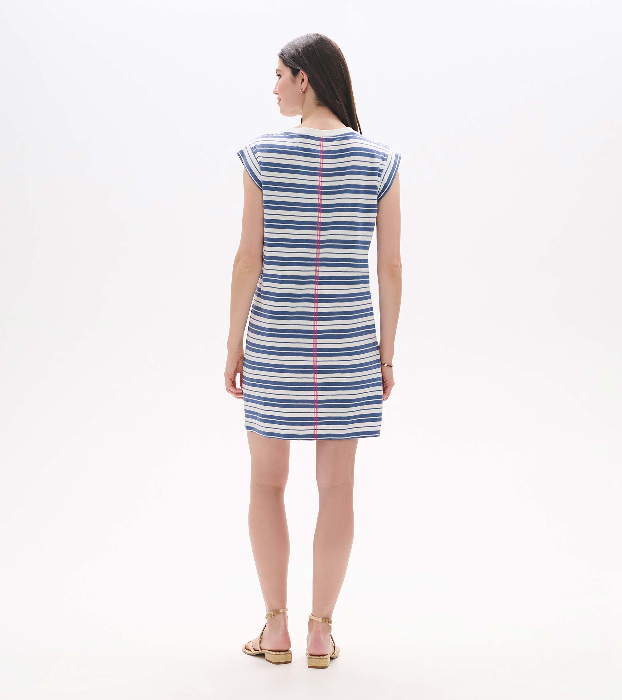 Pocket Tee Dress - Double Blue Horizon | Hatley Women