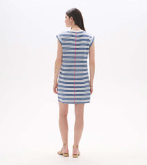 Pocket Tee Dress - Double Blue Horizon | Hatley Women