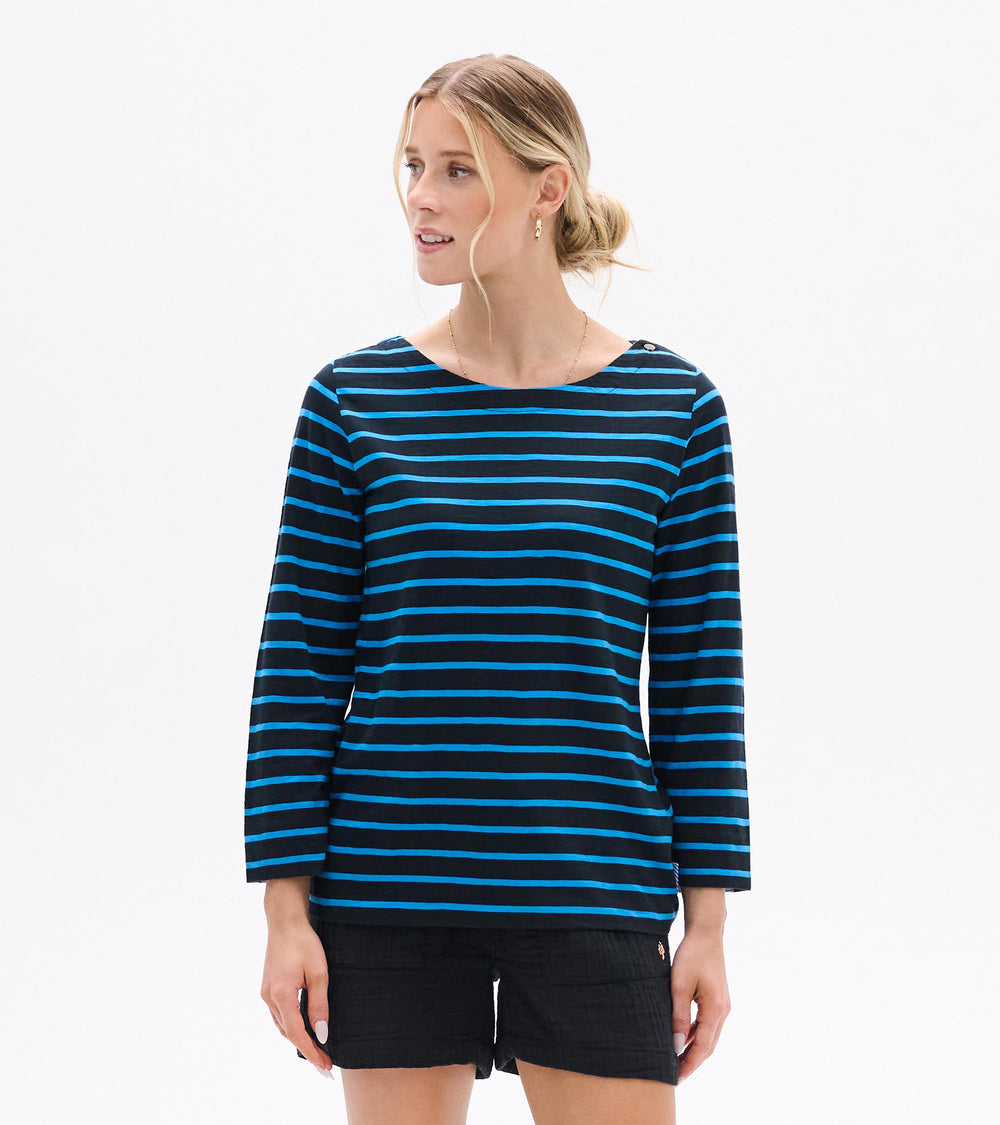 Button Bretton - French Blue Stripes | Hatley
