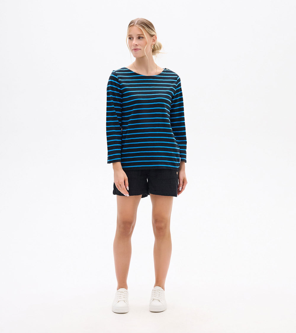 Button Bretton - French Blue Stripes | Hatley