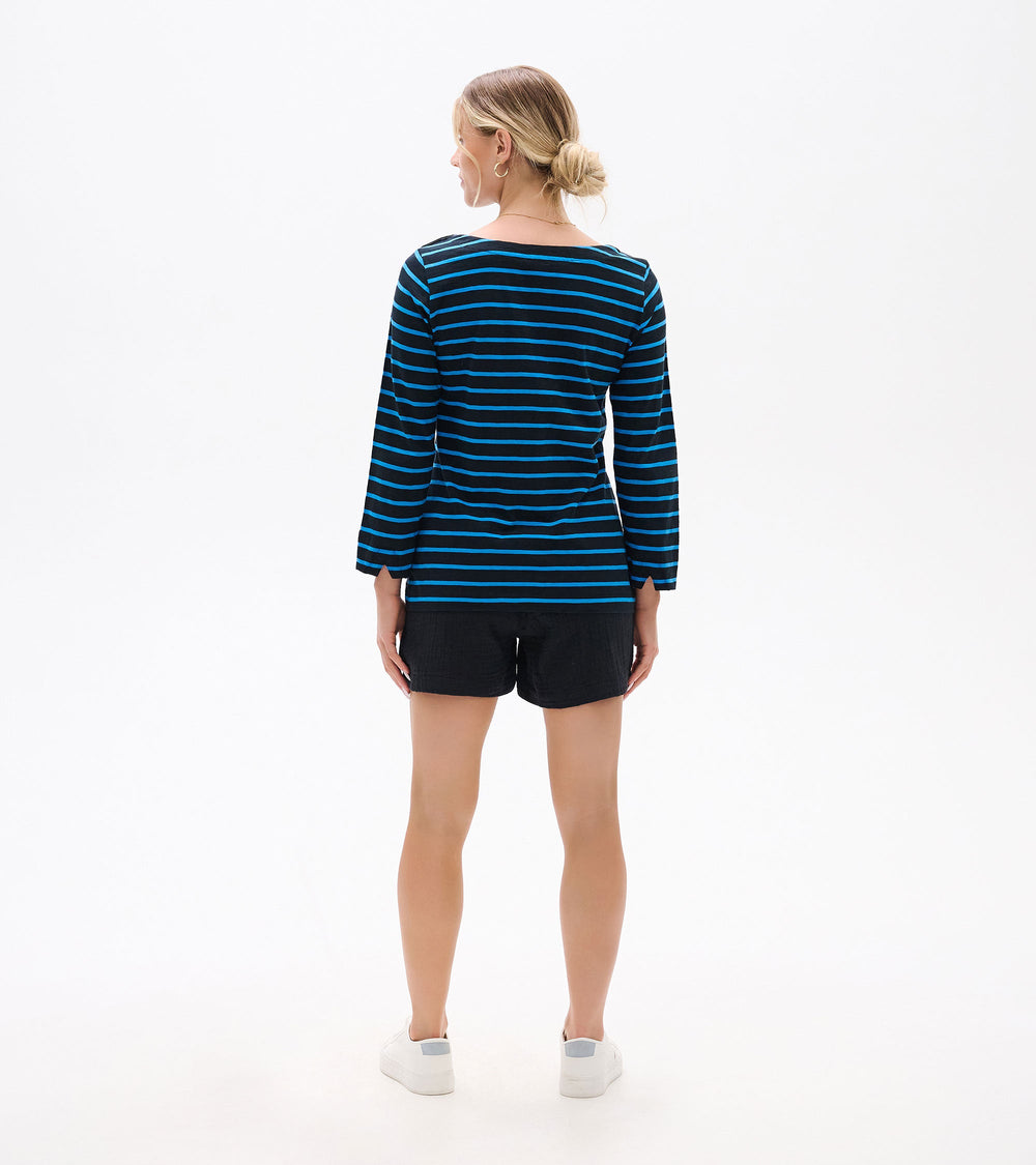 Button Bretton - French Blue Stripes | Hatley