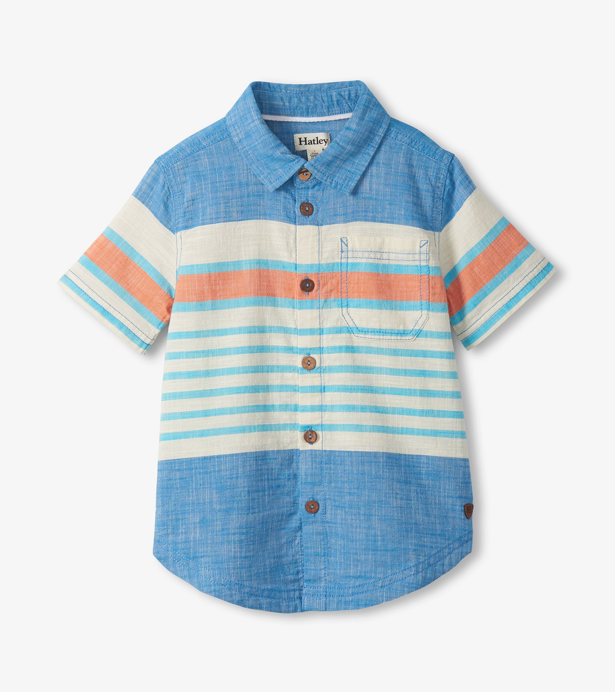 Boys Fresh Stripes Chambray Button Down Shirt | Hatley Sale Boys