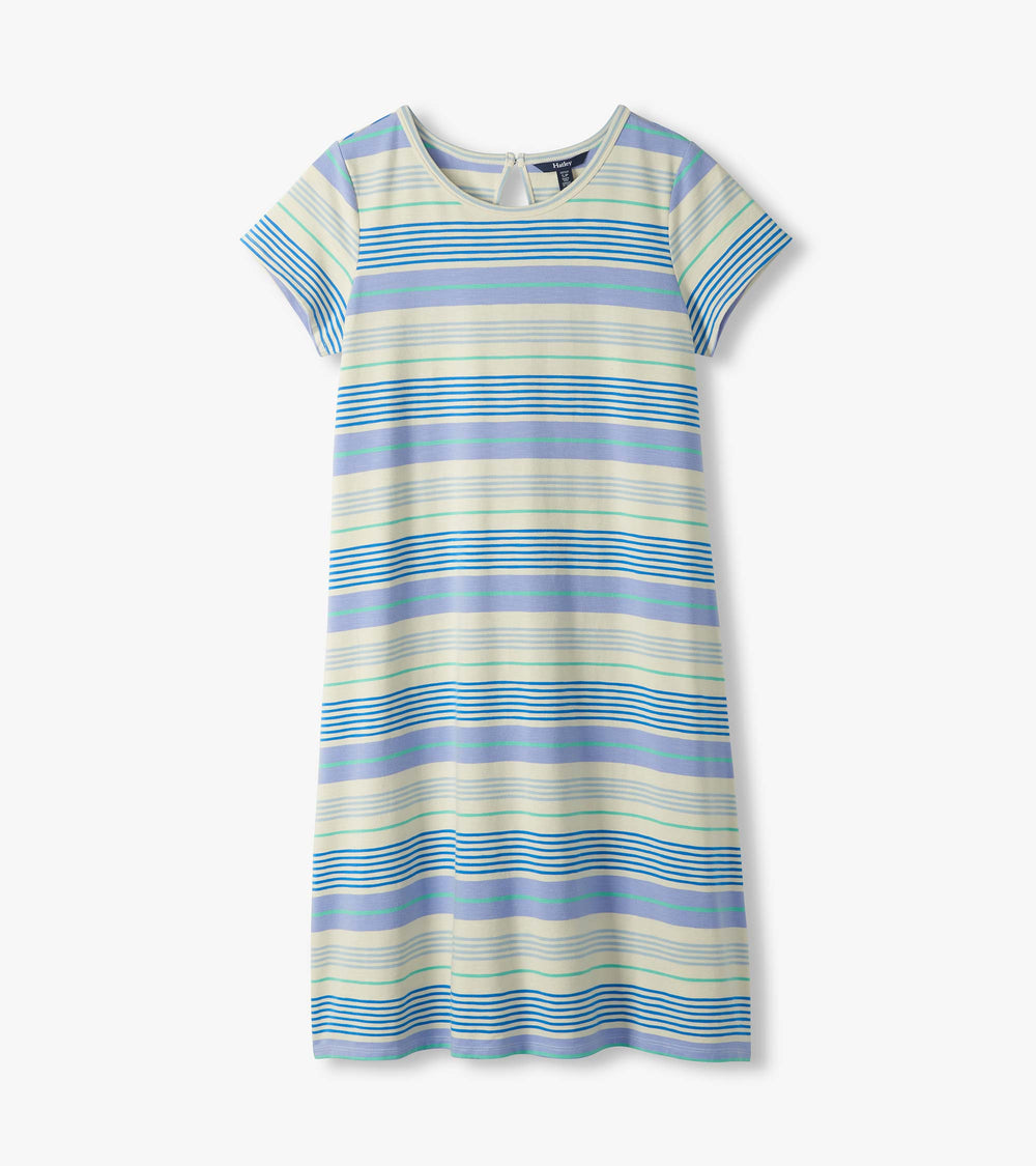 Cici A-Line Dress - Iris Wave Stripes | Hatley Discount Women