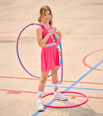 Girls Fandango Pink Pleated Active Dress | Hatley For Girls