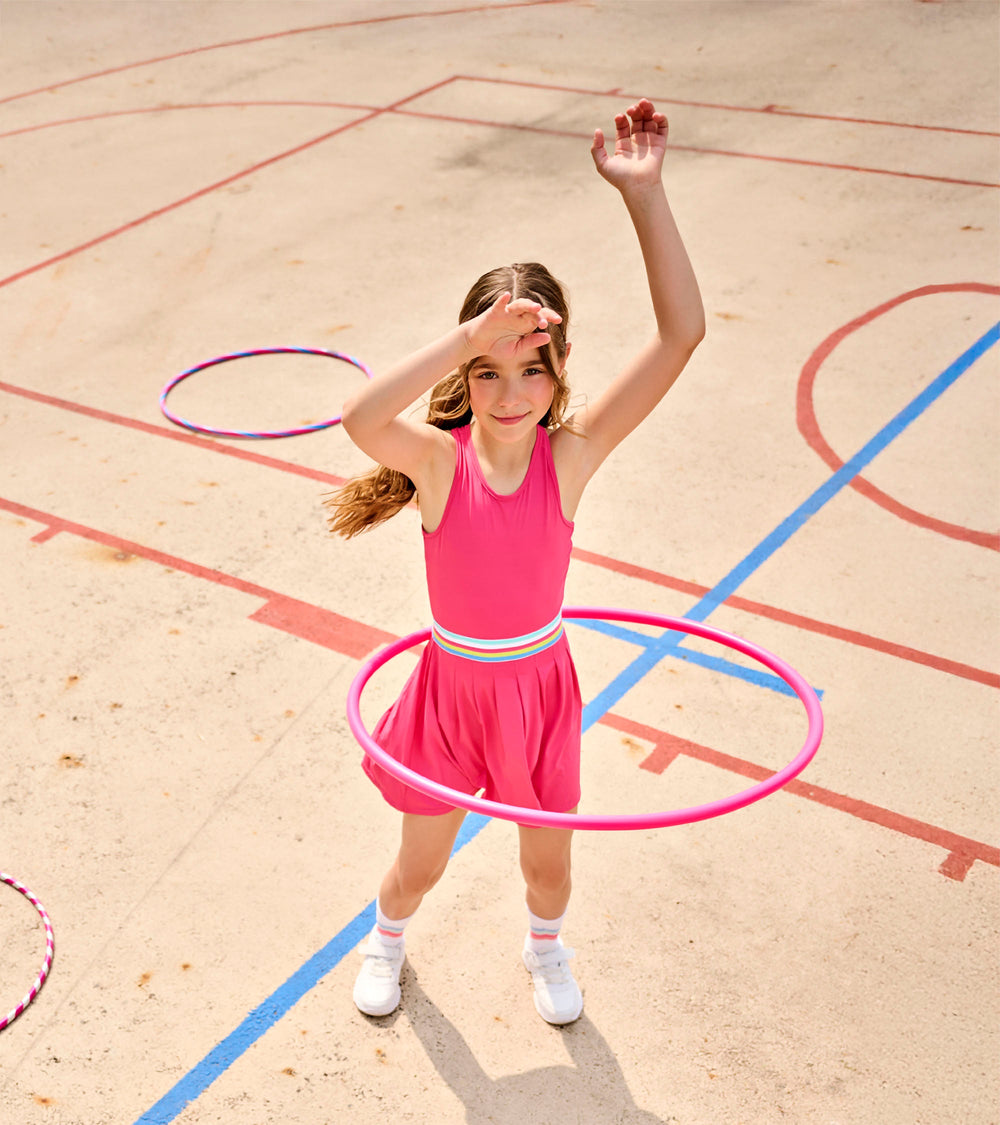 Girls Fandango Pink Pleated Active Dress | Hatley For Girls