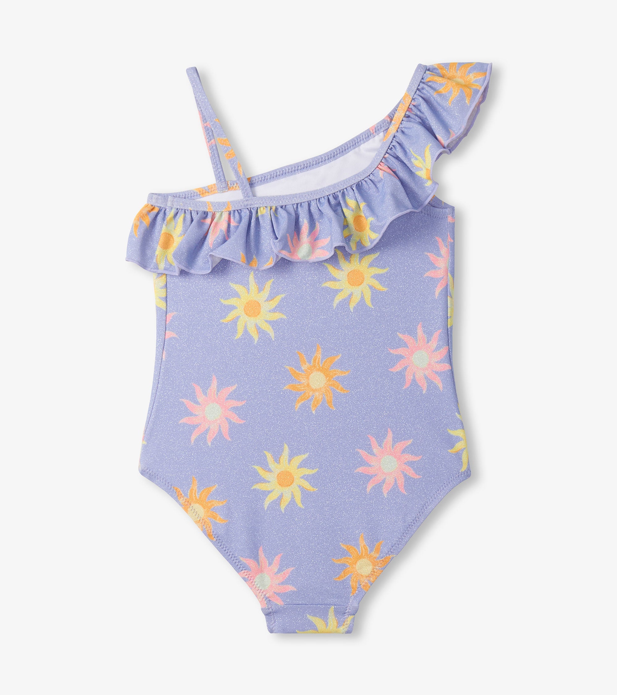 Girls Lavender Sunshine One-Shoulder Swimsuit | Hatley For Girls