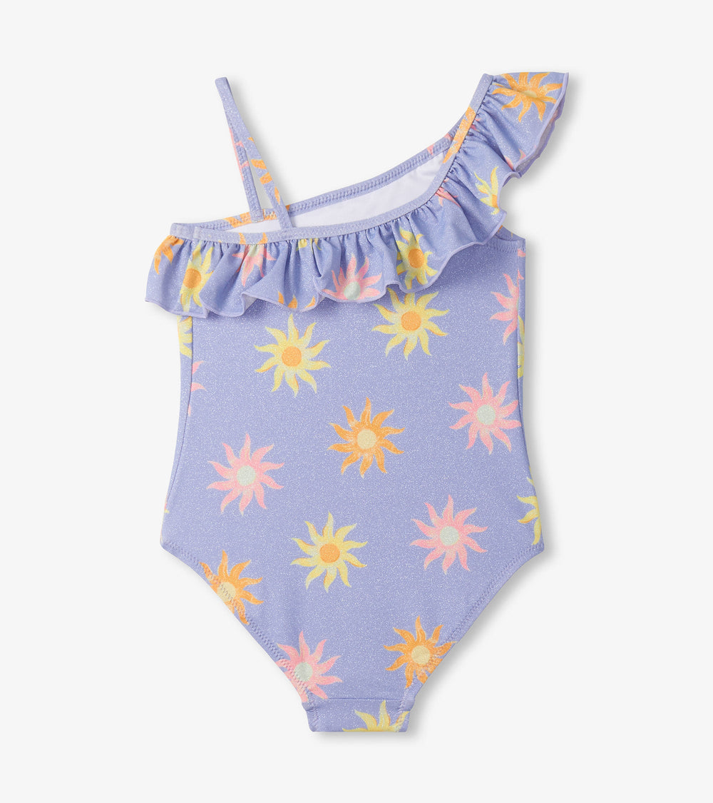 Girls Lavender Sunshine One-Shoulder Swimsuit | Hatley For Girls