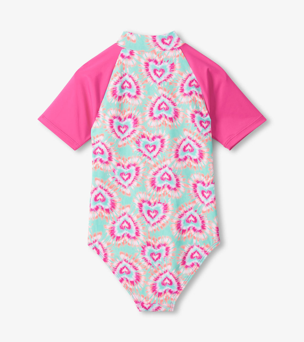Girls Hearts One-Piece Rashguard Swimsuit | Hatley Girls