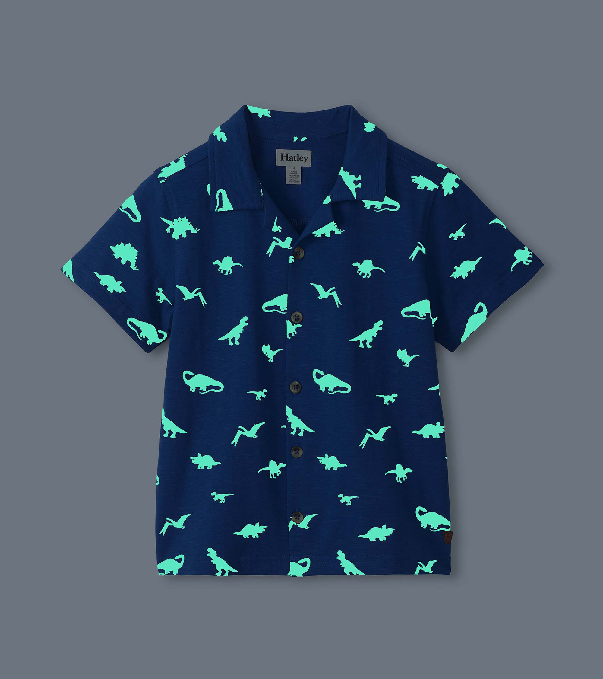 Boys Glow in the Dark Dinos Jersey Button Down | Hatley For Boys
