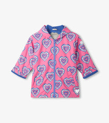Girls Color Changing Heart Burst Zip-Up Rain Jacket | Hatley Girls