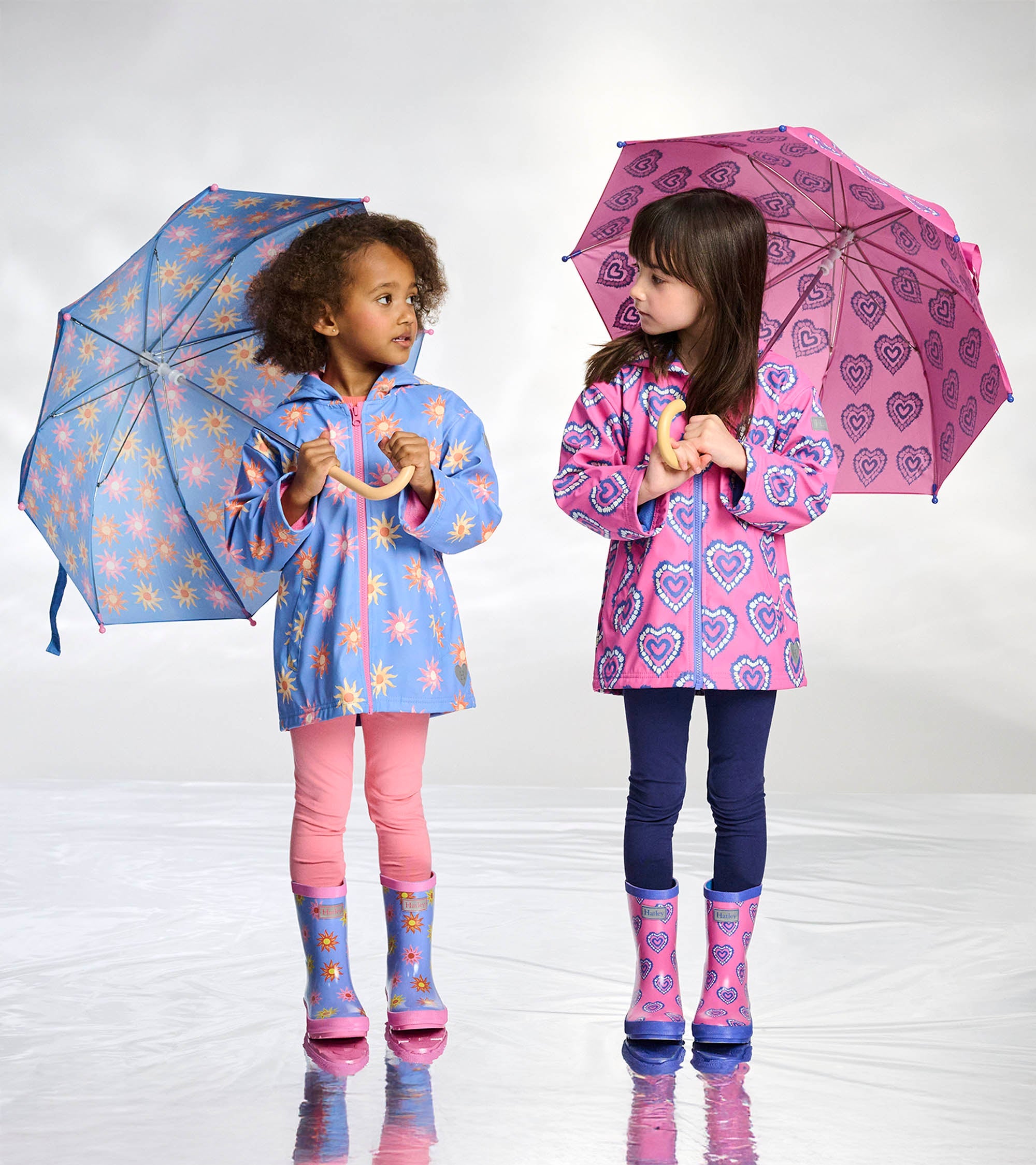 Girls Color Changing Heart Burst Zip-Up Rain Jacket | Hatley Girls