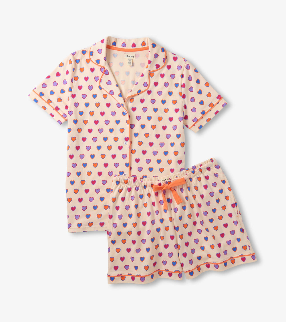 Women's Bunches of Hearts Short Pajama Set | Hatley Outlet Women