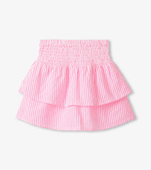 Girls Neon Pink Seersucker Smocked Waist Skirt | Hatley Onsale Girls