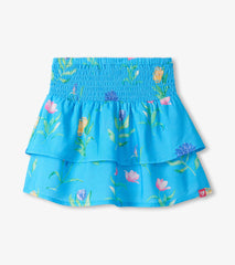 Girls Hyper Real Floral Smocked Waist Skirt | Hatley Discount Girls