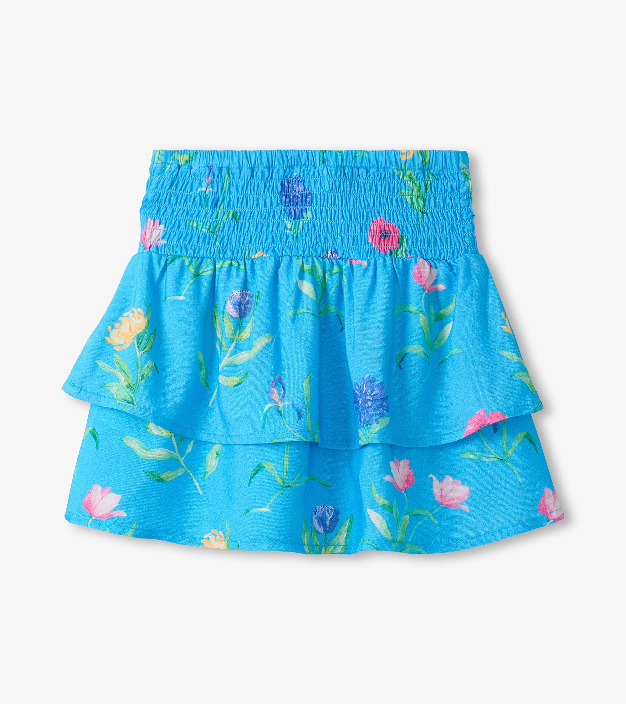 Girls Hyper Real Floral Smocked Waist Skirt | Hatley Discount Girls