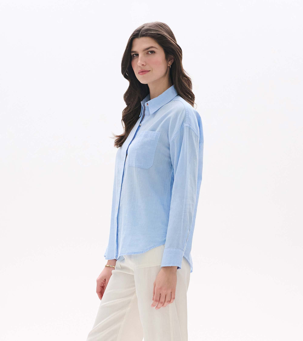 Relaxed Button Down - Light Blue Chambray | Hatley Women