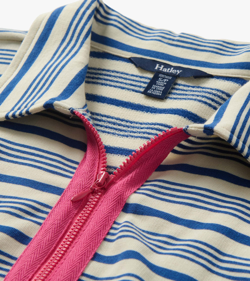 Contrast Zip Maxi Dress - Limoges Stripes | Hatley