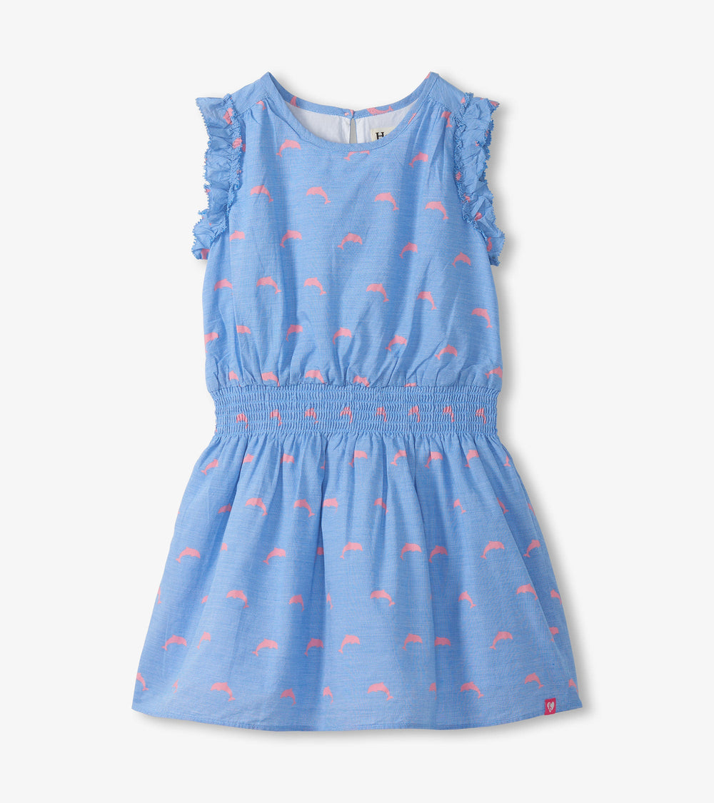 Girls Little Pink Dolphins Woven Play Dress | Hatley US Girls