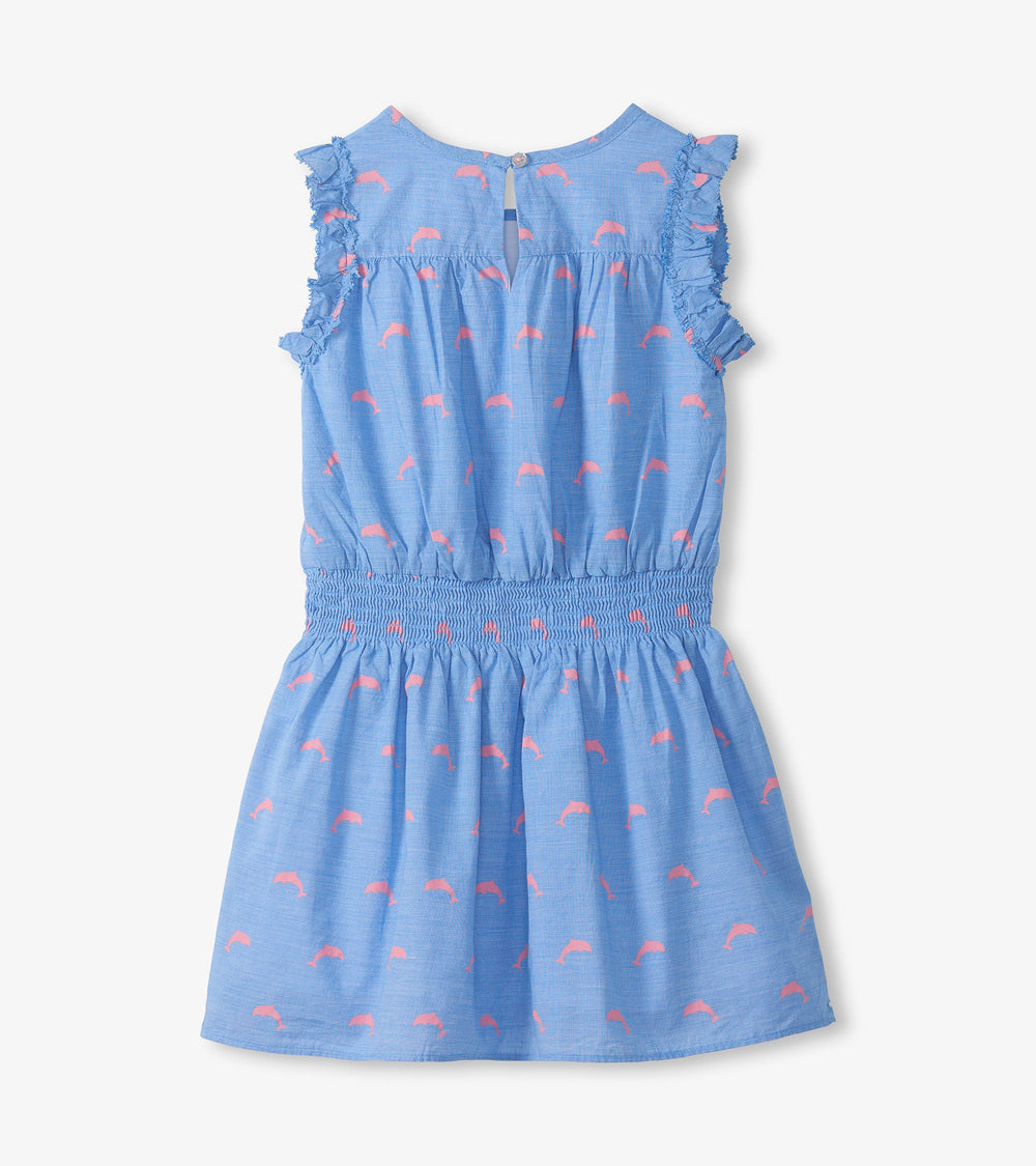 Girls Little Pink Dolphins Woven Play Dress | Hatley US Girls