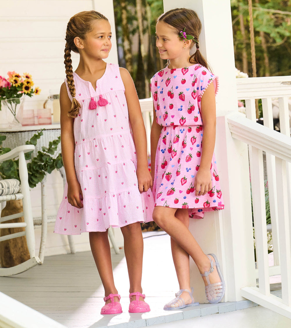 Girls Gingham Berries Tiered Dress | Hatley US Girls