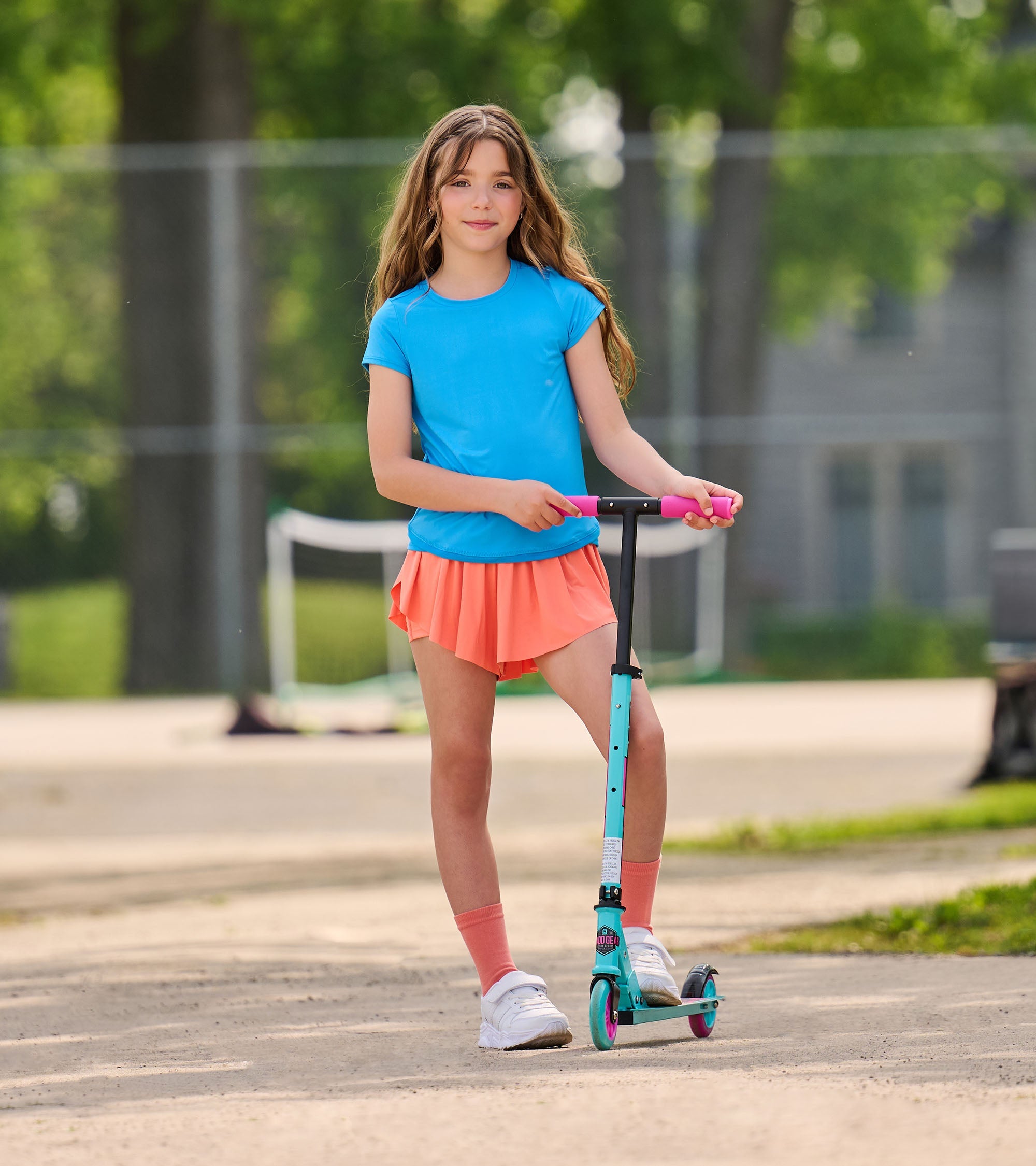 Girls Malibu Blue Mesh Trim T-Shirt | Hatley Discount Girls