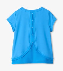 Girls Malibu Blue Mesh Trim T-Shirt | Hatley Discount Girls