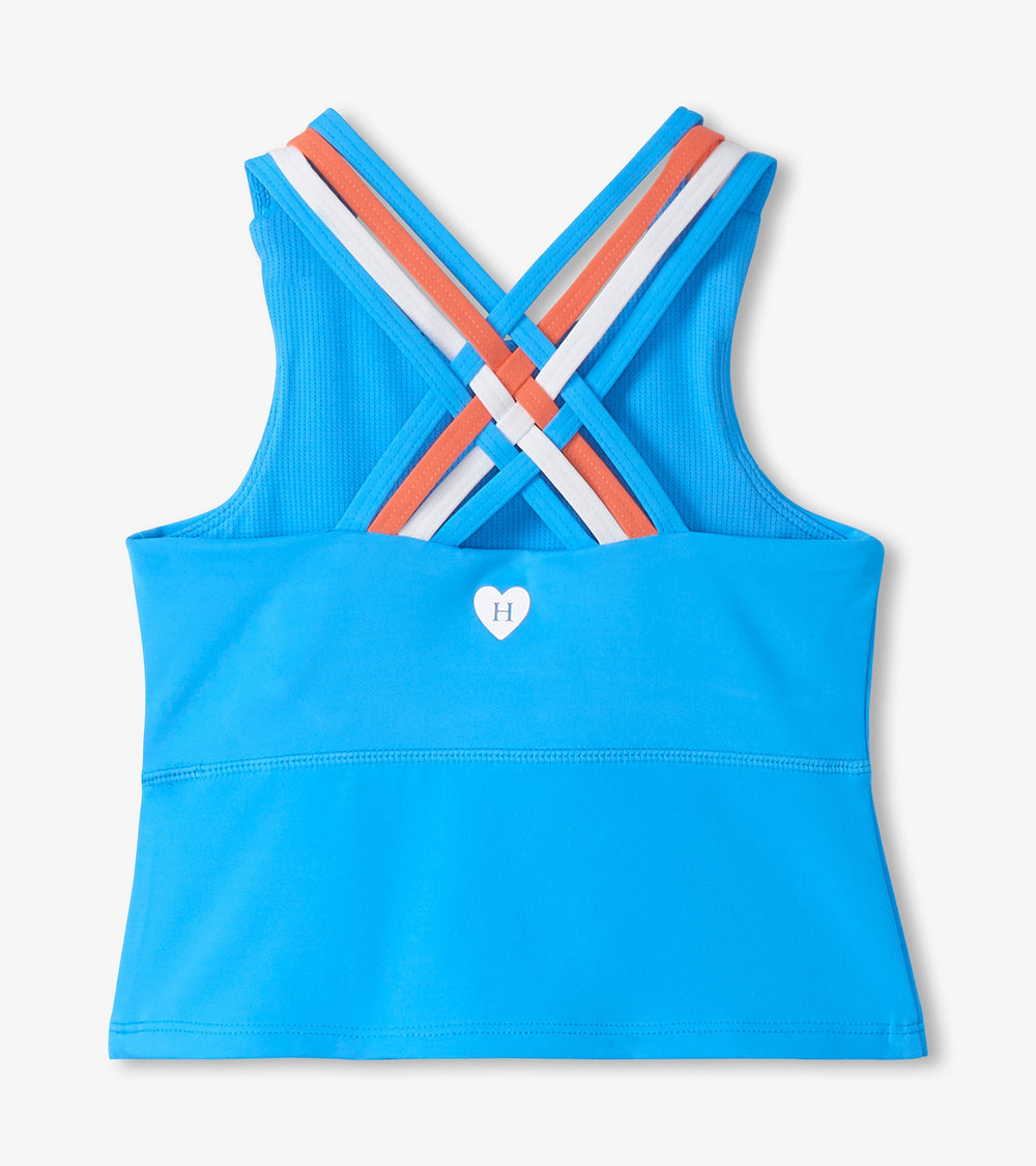 Girls Malibu Blue Strappy Active Tank | Hatley Outlet Girls
