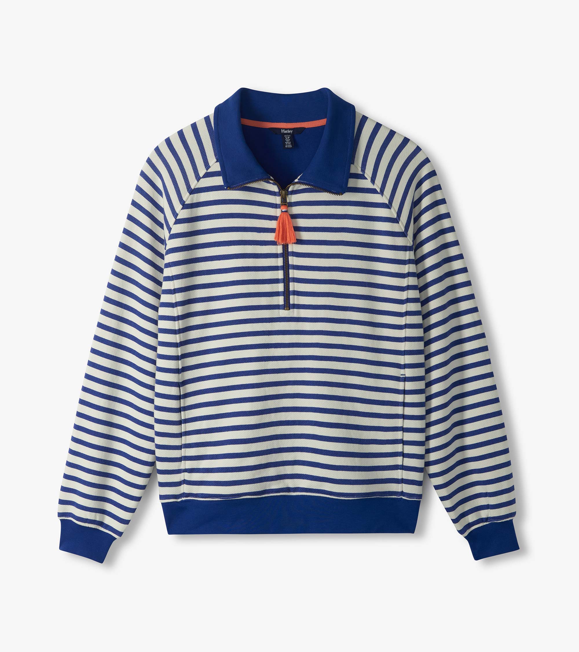 Mock Neck Pullover - Mezarine Blue Stripes | Hatley Onsale Women