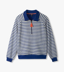 Mock Neck Pullover - Mezarine Blue Stripes | Hatley Onsale Women
