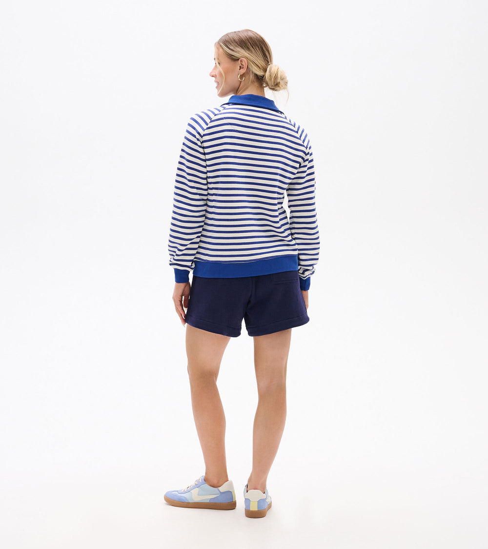 Mock Neck Pullover - Mezarine Blue Stripes | Hatley Onsale Women