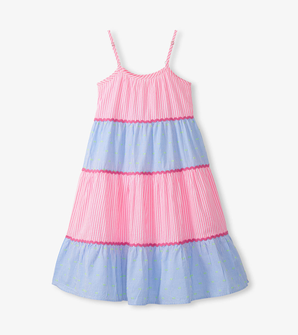 Girls Mixed Seersucker Strappy Midi Dress | Hatley