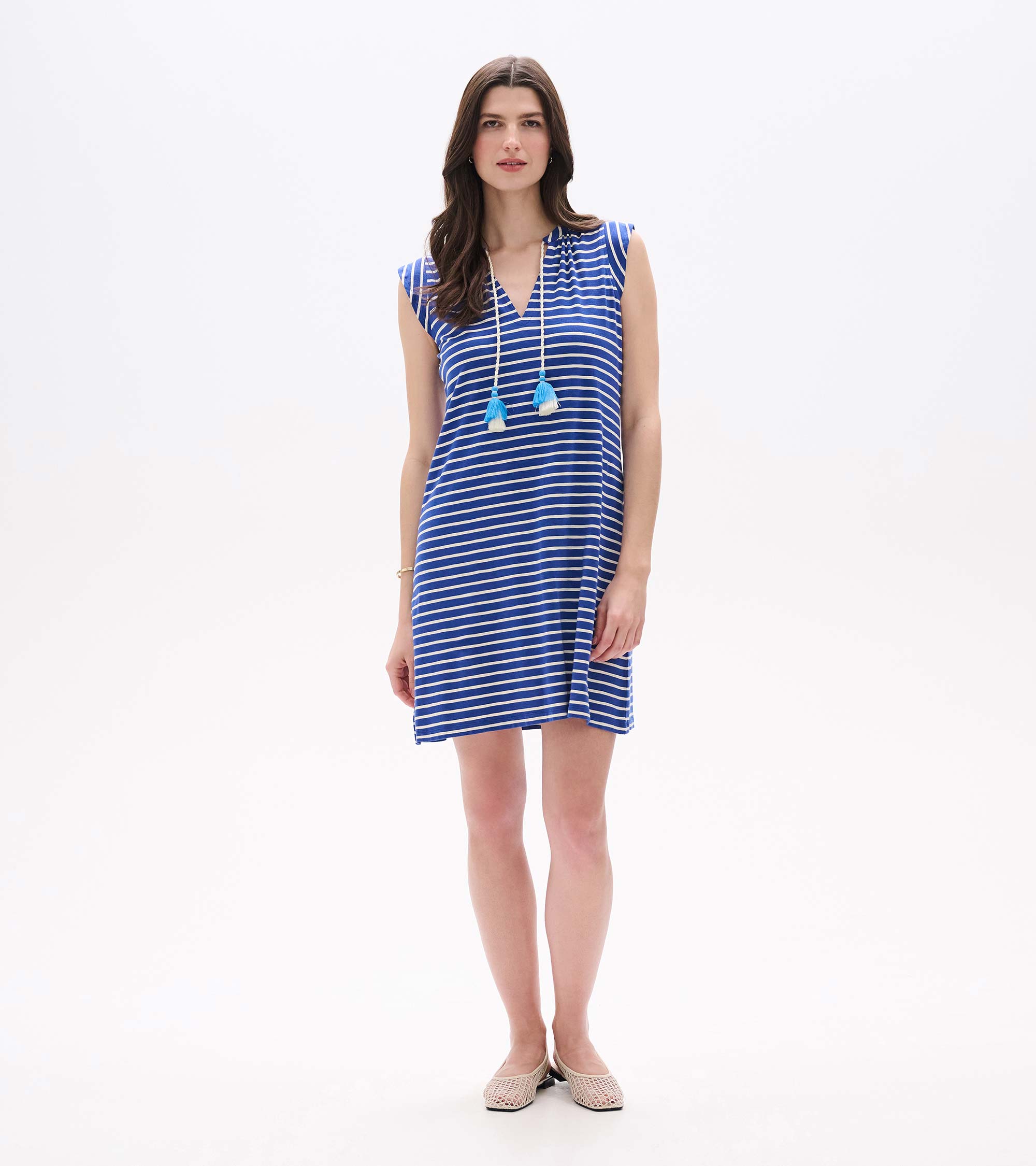 Zoey Tank Dress - Navy Stripes | Hatley Women